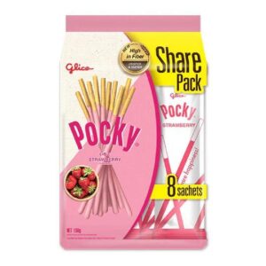 Pocky Strawberry Share Pack 8 Sachets 5PK