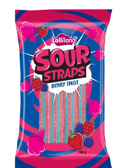 SOUR STRAPS BERRY TWIST 160GM *12