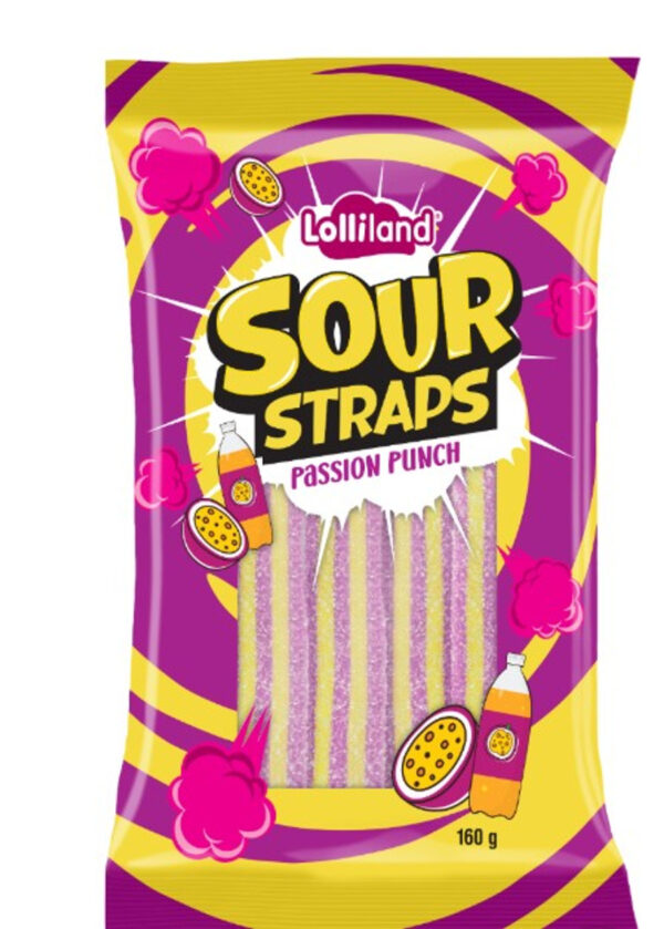 SOUR STRAPS PASSION PUNCH 160GM *12