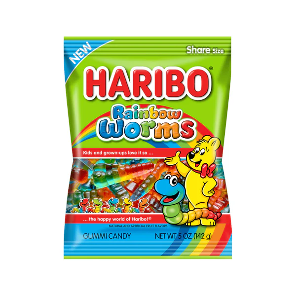 Haribo Rainbow Worms 142GM 12PK