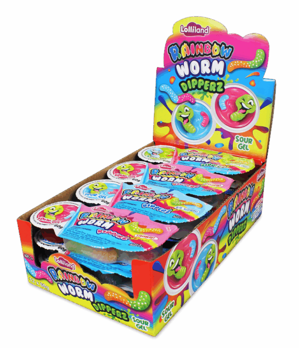 Rainbow Worm Dipperz 60gm 12PK