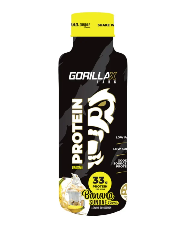 Gorilla PROTEIN Drink Banana Sundae 450mls 12PK