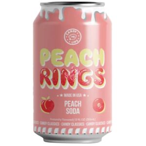 Candy Lips Peach Rings Soda 355mls 12PK