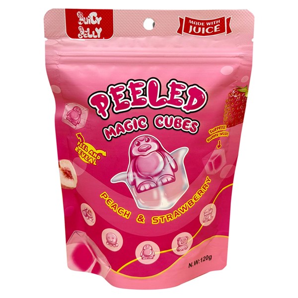 Juicy Jelly Magic Cubes Peach & Strawberry 120GM 12PK