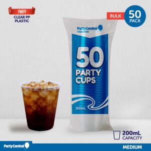 Plastic Cups Clear 200ml 50PCS 24PK