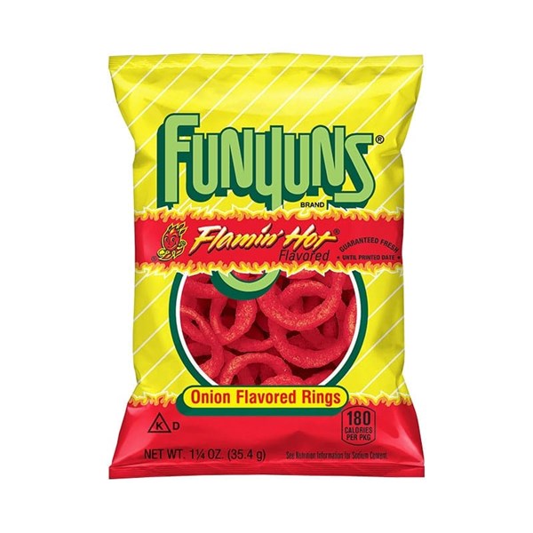 100731 Funyuns Onion Rings Flamin Hot 163GM 8PK
