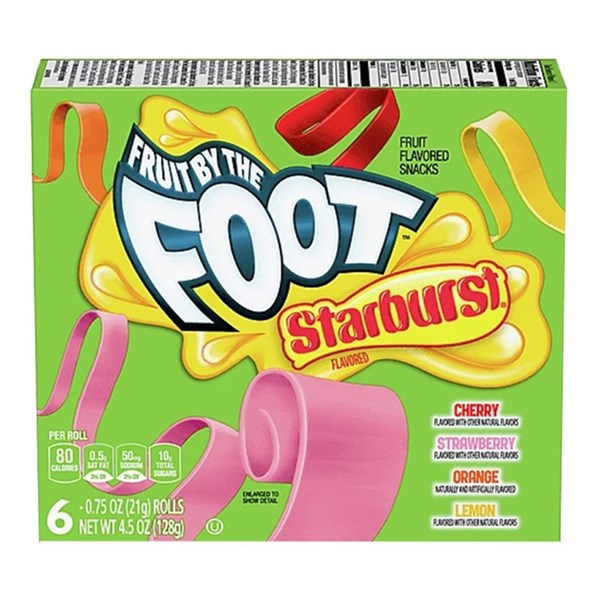 Starburst fruit by the foot 128GM 8PK