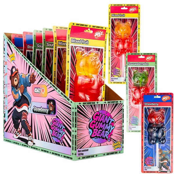 Juicy Jelly Giant Gummy Bear 170GM 6PK