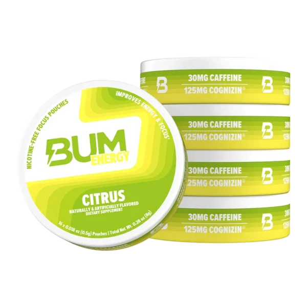 BUM Energy Pouches Caffine+Cognizin Pouch Citrus 5PK