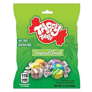 125161 TAFFY TOWN Salt Water Taffy Tropical Fruits Hangsell 99GM 12PK