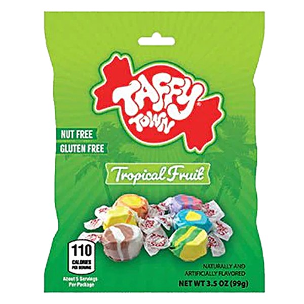 TAFFY TOWN Salt Water Taffy Tropical Fruits Hangsell 99GM 12PK