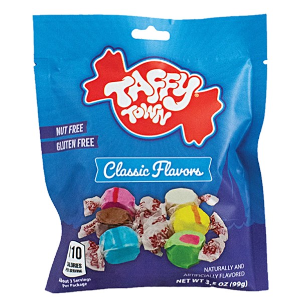 125185 TAFFY TOWN Salt Water Taffy Assortment Hangsell 99GM 12PK