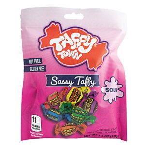 125192 TAFFY TOWN Salt Water Taffy Sassy Taffy Hangsell 99GM 12PK