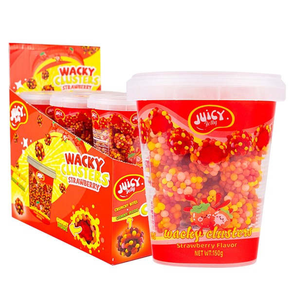 Juicy Jelly Wacky Cluster Strawberry Cup 150gm 12PK