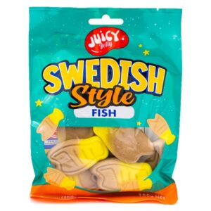 126823 Juicy Jelly Swedish Banana Toffee Fish 110GM 12PK