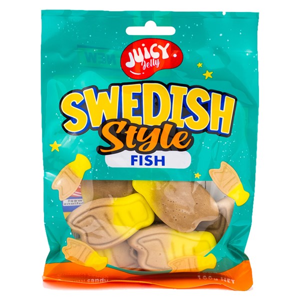 Juicy Jelly Swedish Banana Toffee Fish 110GM 12PK