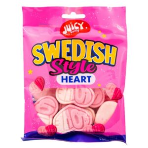 126854 Juicy Jelly Swedish Vanilla Strawberry Heart 110GM 12PK