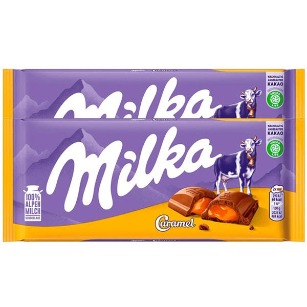 126892 UK Milka Caramel Chocolate 100GM 22PK