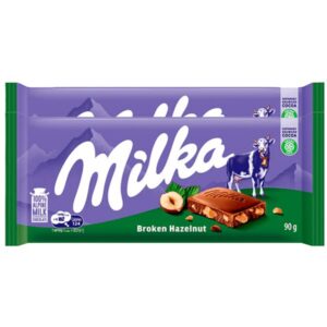126915 UK Milka Broken Hazelnut Chocolate 90GM 24PK