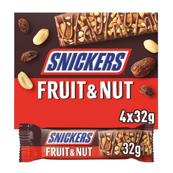 126984 UK Snickers Fruit & Nut 4*32GM 10PK