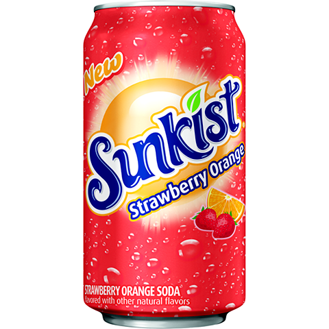 18684_SK_StrawberryOrange_12oz_Can_Front_Hero_Dry_NEW Sunkist Orange Strawberry 355mls 12PK