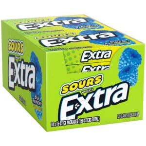 Extra Sours Blue Raspberry Sugar Free 10PK