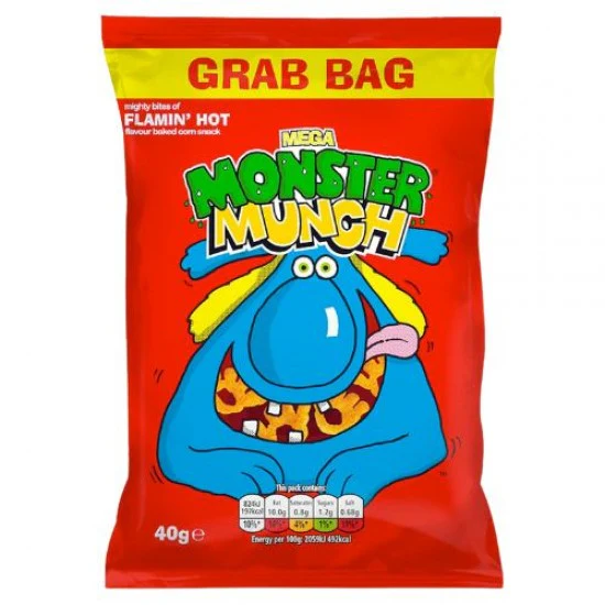 Walkers Monster Munch Flamin Hot Grab Bag 40gm 35PK
