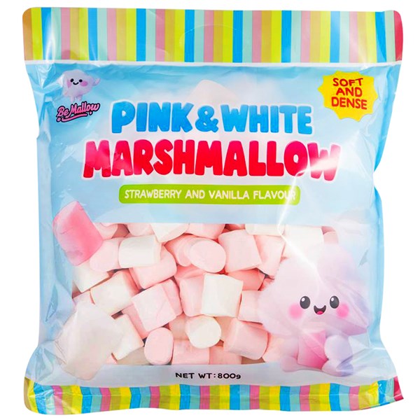 BeMallow Pink & White Marshmallow 800GM 1Ea