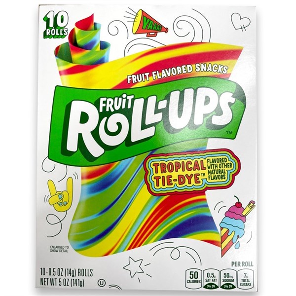 Fruit Roll Ups Tropical Tie Dye 142GM 10PK