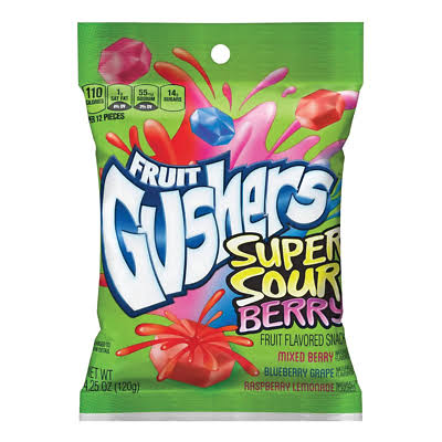 Gusher's Super Sour Berry Fruit Snacks 120GM 8PK