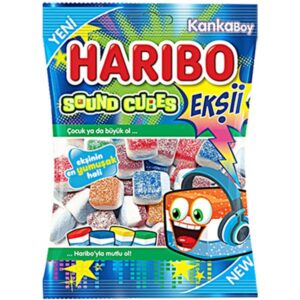 128261 Haribo Sour Sound Cubes 70GM 24PK