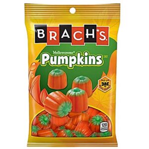 129343 BRACH'S Halloween Mellowcremes Pumpkins Peg Bag 119GM 18PK