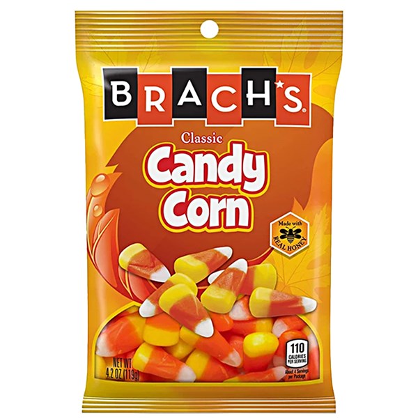 BRACH'S Halloween Mellowcremes Classic Candy Corn Peg Bag 119GM 18PK