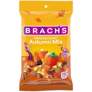 129367 BRACH'S Halloween Mellowcremes Autumn Mix Peg Bag 119GM 18PK