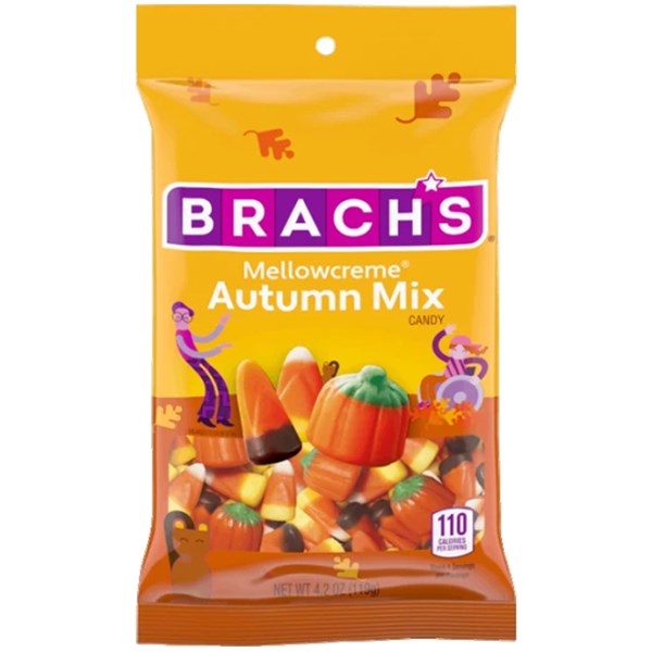 BRACH'S Halloween Mellowcremes Autumn Mix Peg Bag 119GM 18PK