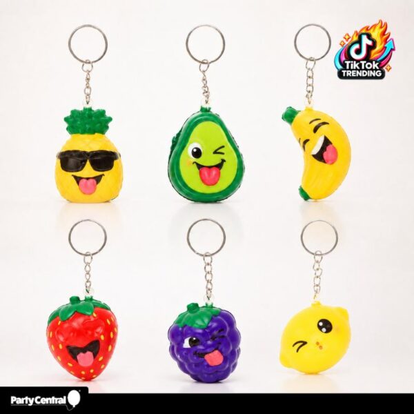 Squishy Squeeze Keychain Fruit Series 48PK