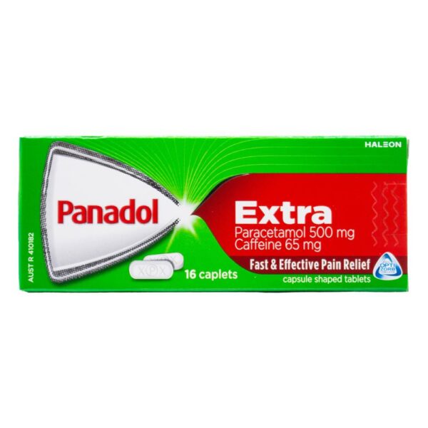 PANADOL CAPLETS EXTRA PARACETAMOL 500mg CAFFEINE 65mg 24PK