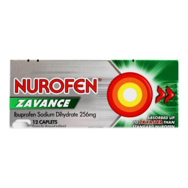 NUROFEN ZAVANCE CAPLETS 256MG 12PK